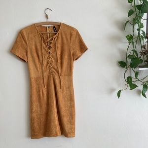 Adorable Design Lab Yellow Lace Up Dress